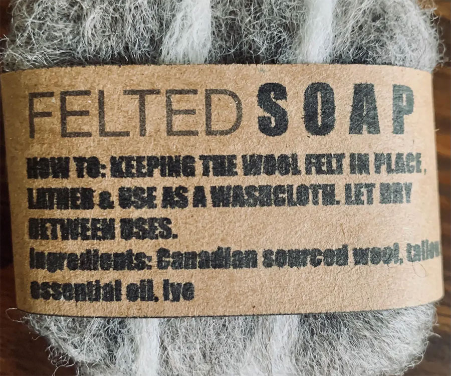 Felted Tallow Soap Bar
