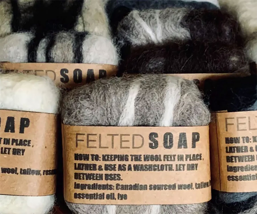 Felted Tallow Soap Bar