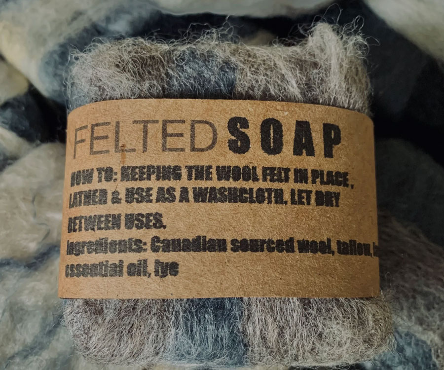 Felted Tallow Soap Bar